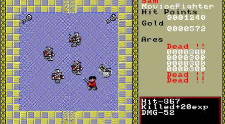 Clockwise from top-left: Dragon Slayer, Xanadu, Riglas, Hydlide